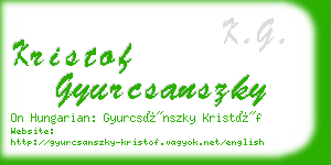 kristof gyurcsanszky business card